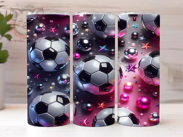 Glitter Soccer Athletic Tumbler Wrap, 20Oz Sublimation Wrap, Soccer Sport Drinkware, Glitter Sports Cup Wrap, Soccer Ball Tumbler Sublimation, Athletic Glitter Tumbler Sublimation Lara' s Designs 