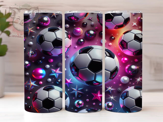 Glitter Soccer Athletic Tumbler Wrap, 20Oz Sublimation Wrap, Soccer Sport Drinkware, Glitter Sports Cup Wrap, Soccer Ball Tumbler Sublimation, Athletic Glitter Tumbler Sublimation Lara' s Designs 