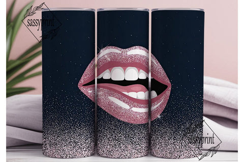 Glitter Space Lips 20oz Tumbler Wrap Sublimation sassyprint 