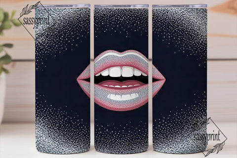 Glitter Space Lips 20oz Tumbler Wrap Sublimation sassyprint 