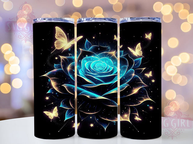 Glitter Sparkle Elegant Rose Tumbler, Floral Sparkle Wrap, 20oz Tumbler Sublimation, Elegant Rose Design, Shimmering Flower Art, Luxury Floral Aesthetic, Glamorous Rose Wrap Sublimation SvggirlplusArt 