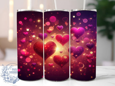 Glitter Sparkle Valentine Heart Tumbler, Glitter Valentine Pattern, Shiny Romantic Heart Design, 20Oz Sublimation Wrap, Dazzling Love Art, Sparkling Heart Texture, Tumbler Sublimation Sublimation ToriDesigns 