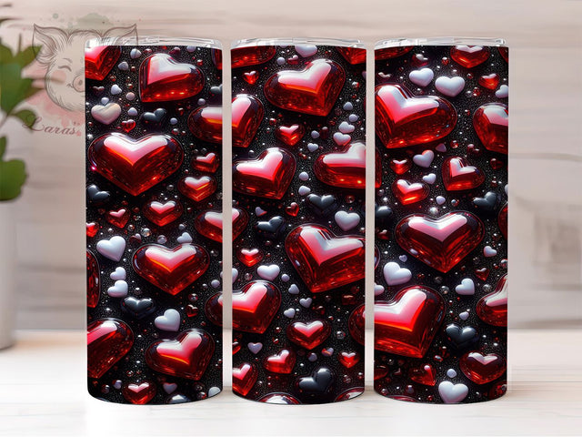 Glitter Sparkling Valentine Heart Tumbler, Valentine Sparkle Pattern, Shiny Love Heart Design, 20Oz Sublimation Wrap, Romantic Glitter Art, Sparkling Heart Texture, Tumbler Sublimation Sublimation Lara' s Designs 
