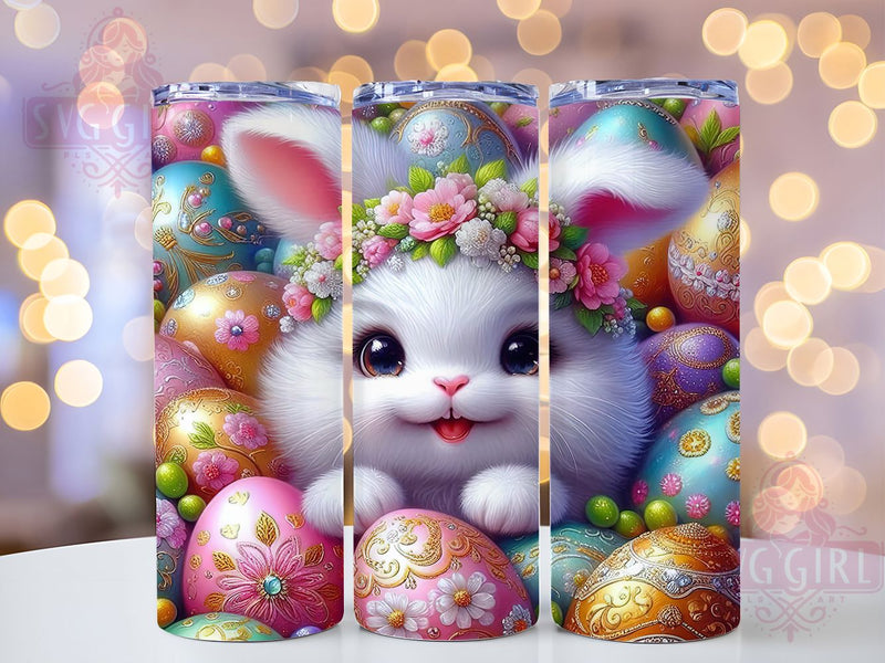 Glitter Sparkly Easter Bunny Tumbler, Cute Easter Tumbler, Glitter Bunny Wrap, Festive Bunny Wrap, Spring Bunny Wrap, Sublimation Design, Trendy Gift Idea Sublimation SvggirlplusArt 