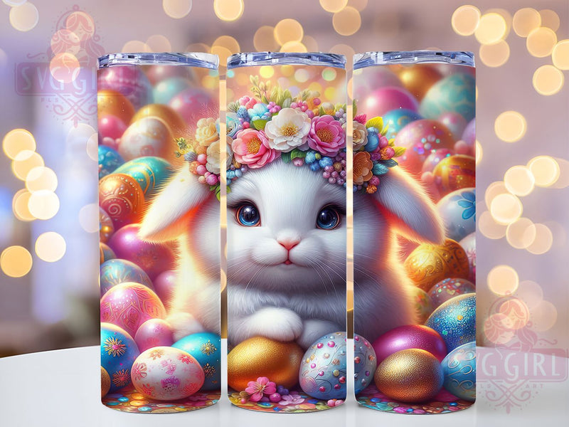 Glitter Sparkly Easter Bunny Tumbler, Cute Easter Tumbler, Glitter Bunny Wrap, Festive Bunny Wrap, Spring Bunny Wrap, Sublimation Design, Trendy Gift Idea Sublimation SvggirlplusArt 