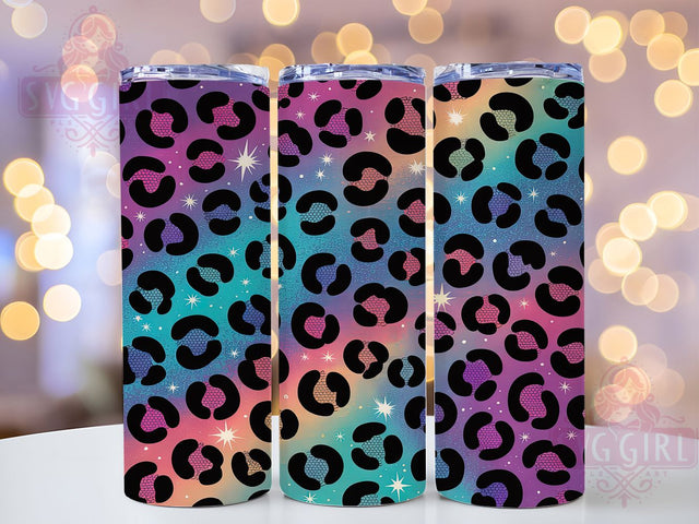 Glitter Sparkly Leopard Print Tumbler, Sparkly Animal Sublimation Design, Leopard Pattern Art, 20oz Glam Tumbler, Whimsical Leopard Mug, Stylish Glitter Cup, Bold Leopard Wrap Sublimation SvggirlplusArt 