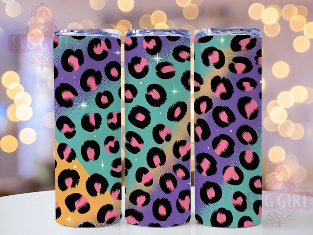 Glitter Sparkly Leopard Print Tumbler, Sparkly Animal Sublimation Design, Leopard Pattern Art, 20oz Glam Tumbler, Whimsical Leopard Mug, Stylish Glitter Cup, Bold Leopard Wrap Sublimation SvggirlplusArt 