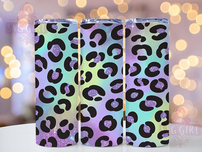 Glitter Sparkly Leopard Print Tumbler, Sparkly Animal Sublimation Design, Leopard Pattern Art, 20oz Glam Tumbler, Whimsical Leopard Mug, Stylish Glitter Cup, Bold Leopard Wrap Sublimation SvggirlplusArt 