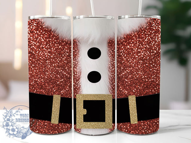 Glitter Sparkly Santa Christmas Tumbler, Sparkly Christmas Wrap, Festive Costume Sublimation, Holiday Glam Cup, 20Oz Skinny Tumbler Wrap, Shiny Santa Mug, Dazzling Christmas Design Sublimation ToriDesigns 