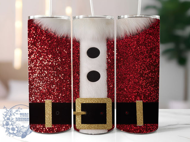 Glitter Sparkly Santa Christmas Tumbler, Sparkly Christmas Wrap, Festive Costume Sublimation, Holiday Glam Cup, 20Oz Skinny Tumbler Wrap, Shiny Santa Mug, Dazzling Christmas Design Sublimation ToriDesigns 