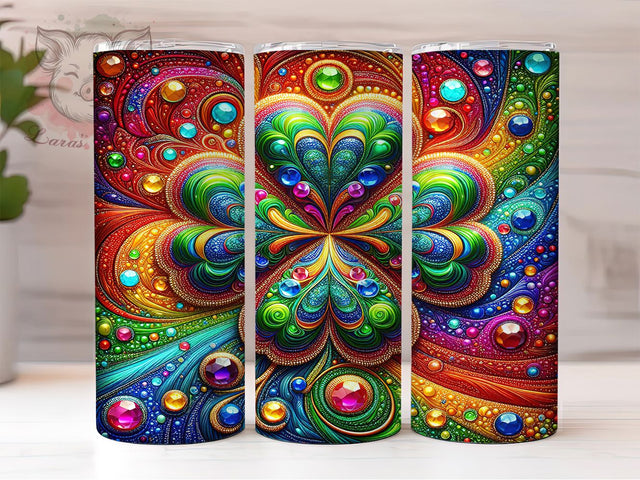 Glitter Sparkly Shamrock Tumbler, Glittery Clover Tumbler, Stylish 20oz Wrap, Sublimation Design, Trendy Gift Idea, Irish Lucky Wrap, St. Patrick’s Glitter Tumbler Sublimation Lara' s Designs 