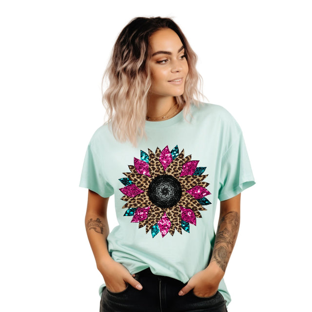 Glitter Sunflower Sublimation PNG | Sparkle Floral Design | Shimmer Sunflower with Glitter Effect Sublimation So Fontsy VIP Design Shop 