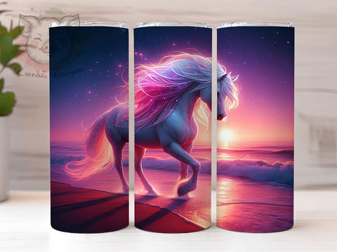 Glitter Sunset Tumbler, Horse Tumbler, Sunset Tumbler, Animal Tumbler, 20oz Tumbler Wrap, Sublimation Design, Digital Download, Cricut Design, Silhouette Design, DIY Tumbler Sublimation Lara' s Designs 