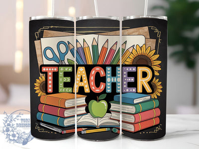 Glitter Teacher Life 20oz Tumbler, Glitter Wrap, Sublimation Gift, Educator Mug, 20oz Tumbler Design, Teacher Life Quote, Classroom Theme Sublimation ToriDesigns 