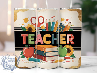Glitter Teacher Life 20oz Tumbler, Glitter Wrap, Sublimation Gift, Educator Mug, 20oz Tumbler Design, Teacher Life Quote, Classroom Theme Sublimation ToriDesigns 