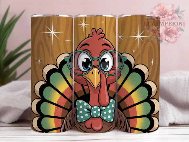 Glitter Thanksgiving Turkey Fall Tumbler, Thanksgiving Wrap Design, Autumn Sublimation PNG, Sparkle Holiday Aesthetic, Rustic Farmhouse Style, 20oz Tumbler Sublimation, Festive Fall Harvest Sublimation Li Zamperini 