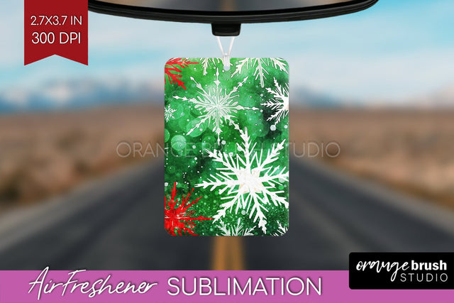 Glitter Tie Dye Christmas Air Freshener Sublimation Sublimation OrangeBrushStudio 