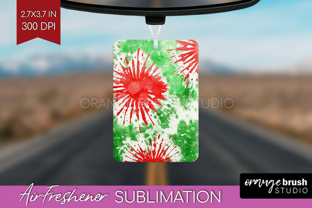Glitter Tie Dye Christmas Air Freshener Sublimation Sublimation OrangeBrushStudio 