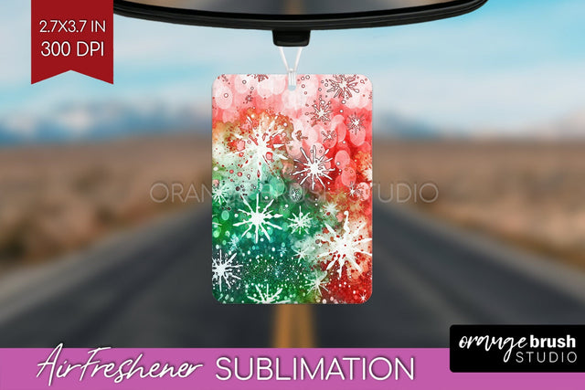 Glitter Tie Dye Christmas Air Freshener Sublimation Sublimation OrangeBrushStudio 