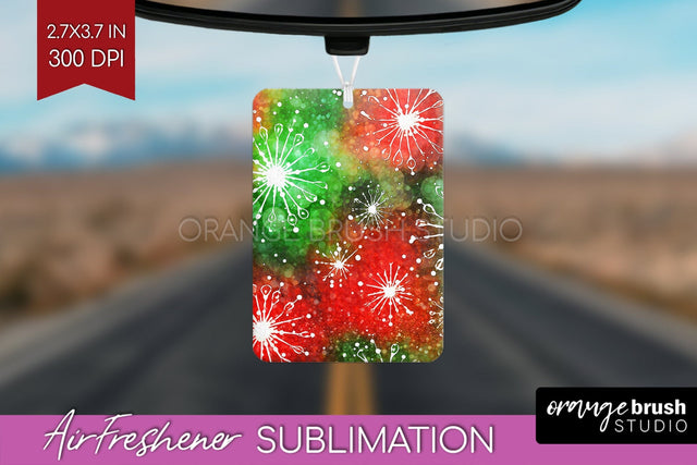 Glitter Tie Dye Christmas Air Freshener Sublimation Sublimation OrangeBrushStudio 