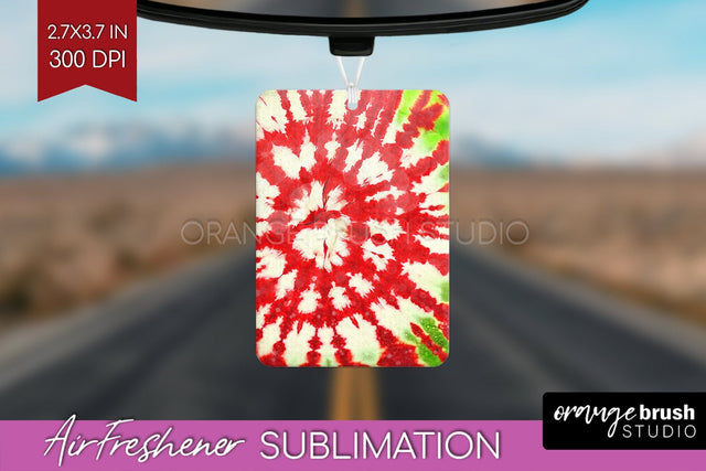 Glitter Tie Dye Christmas Air Freshener Sublimation Sublimation OrangeBrushStudio 