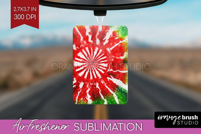 Glitter Tie Dye Christmas Air Freshener Sublimation Sublimation OrangeBrushStudio 