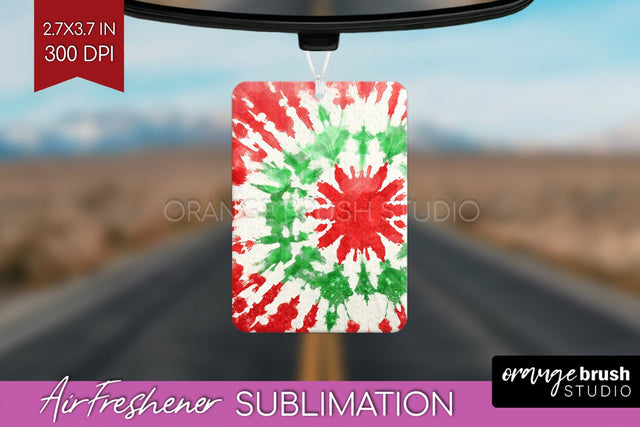 Glitter Tie Dye Christmas Air Freshener Sublimation Sublimation OrangeBrushStudio 