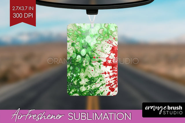Glitter Tie Dye Christmas Air Freshener Sublimation Sublimation OrangeBrushStudio 