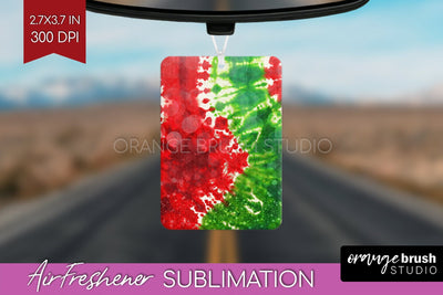 Glitter Tie Dye Christmas Air Freshener Sublimation Sublimation OrangeBrushStudio 