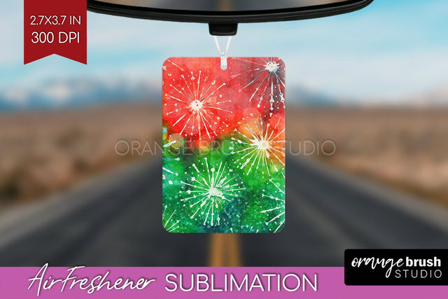 Glitter Tie Dye Christmas Air Freshener Sublimation Sublimation OrangeBrushStudio 