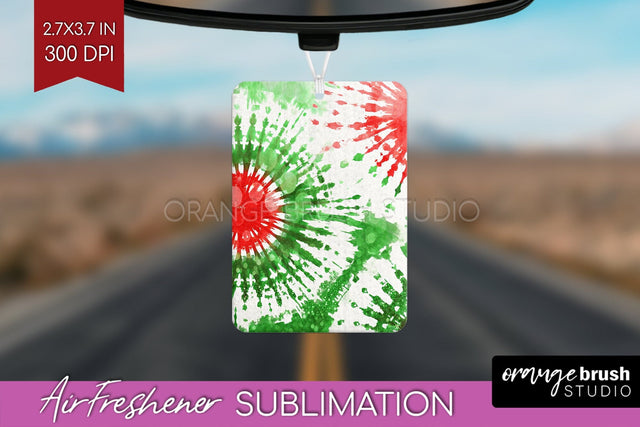 Glitter Tie Dye Christmas Air Freshener Sublimation Sublimation OrangeBrushStudio 