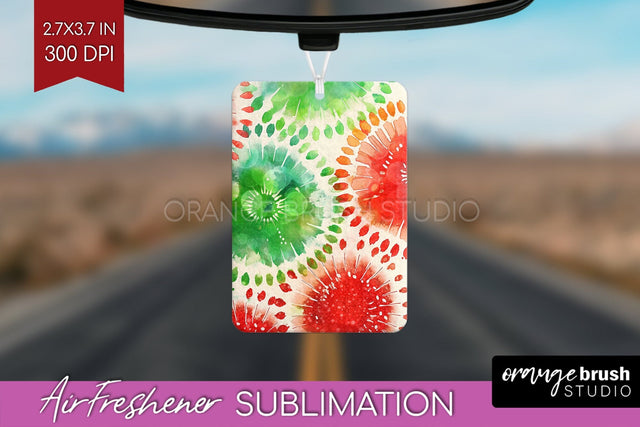 Glitter Tie Dye Christmas Air Freshener Sublimation Sublimation OrangeBrushStudio 