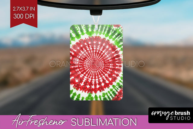 Glitter Tie Dye Christmas Air Freshener Sublimation Sublimation OrangeBrushStudio 