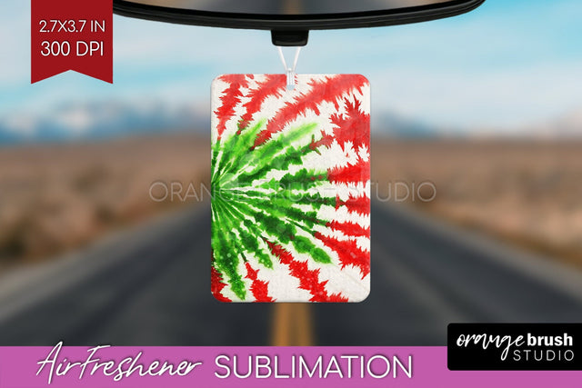 Glitter Tie Dye Christmas Air Freshener Sublimation Sublimation OrangeBrushStudio 