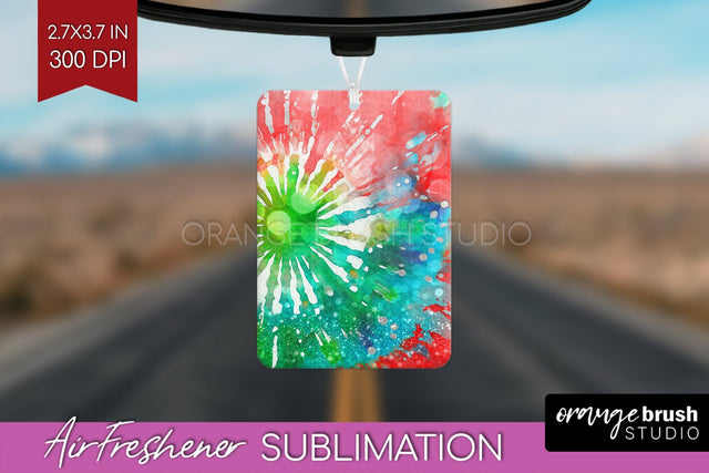 Glitter Tie Dye Christmas Air Freshener Sublimation Sublimation OrangeBrushStudio 
