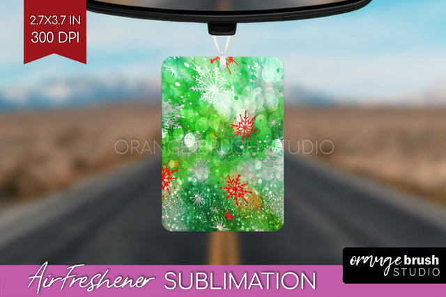 Glitter Tie Dye Christmas Air Freshener Sublimation Sublimation OrangeBrushStudio 