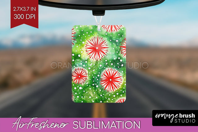 Glitter Tie Dye Christmas Air Freshener Sublimation Sublimation OrangeBrushStudio 