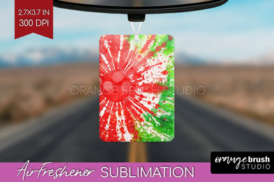 Glitter Tie Dye Christmas Air Freshener Sublimation Sublimation OrangeBrushStudio 