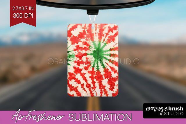 Glitter Tie Dye Christmas Air Freshener Sublimation Sublimation OrangeBrushStudio 
