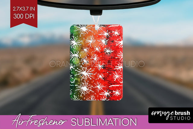 Glitter Tie Dye Christmas Air Freshener Sublimation Sublimation OrangeBrushStudio 
