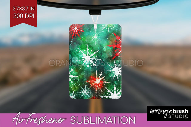 Glitter Tie Dye Christmas Air Freshener Sublimation Sublimation OrangeBrushStudio 