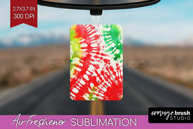 Glitter Tie Dye Christmas Air Freshener Sublimation Sublimation OrangeBrushStudio 