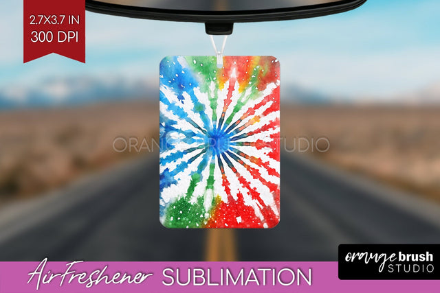 Glitter Tie Dye Christmas Air Freshener Sublimation Sublimation OrangeBrushStudio 