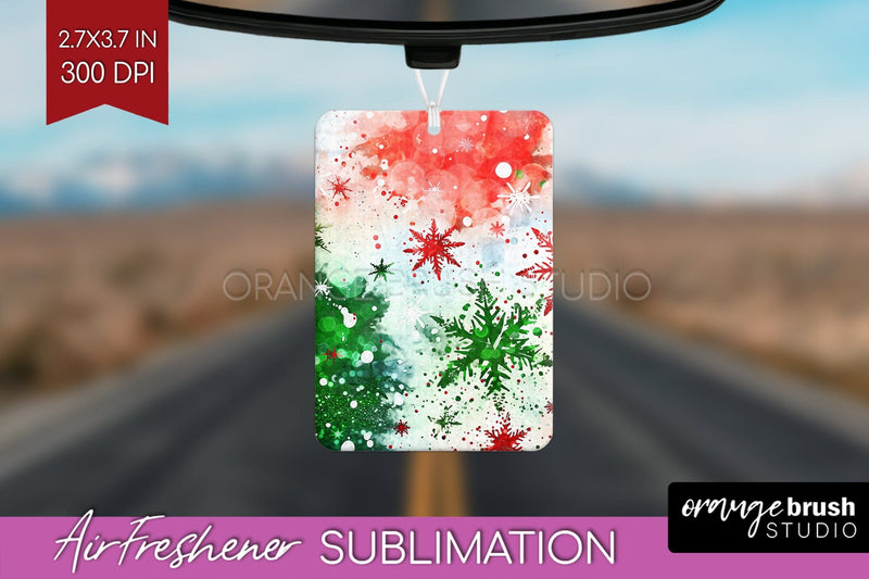 Glitter Tie Dye Christmas Air Freshener Sublimation Sublimation OrangeBrushStudio 
