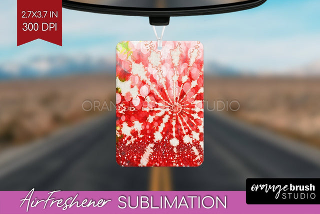 Glitter Tie Dye Christmas Air Freshener Sublimation Sublimation OrangeBrushStudio 