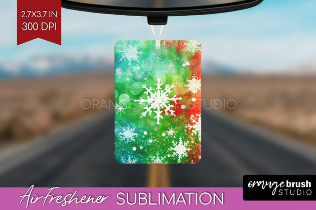 Glitter Tie Dye Christmas Air Freshener Sublimation Sublimation OrangeBrushStudio 