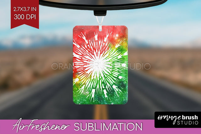 Glitter Tie Dye Christmas Air Freshener Sublimation Sublimation OrangeBrushStudio 