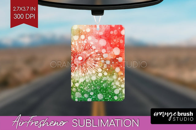 Glitter Tie Dye Christmas Air Freshener Sublimation Sublimation OrangeBrushStudio 