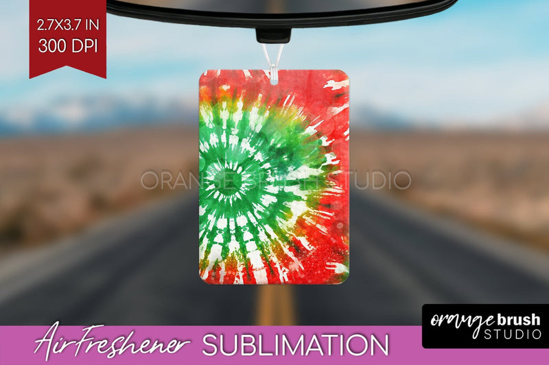 Glitter Tie Dye Christmas Air Freshener Sublimation Sublimation OrangeBrushStudio 