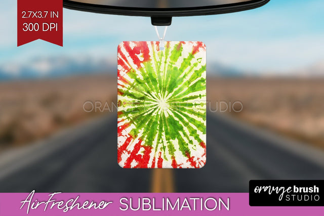 Glitter Tie Dye Christmas Air Freshener Sublimation Sublimation OrangeBrushStudio 
